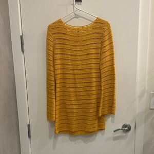 Lovers + Friends Mustard Crochet Dress